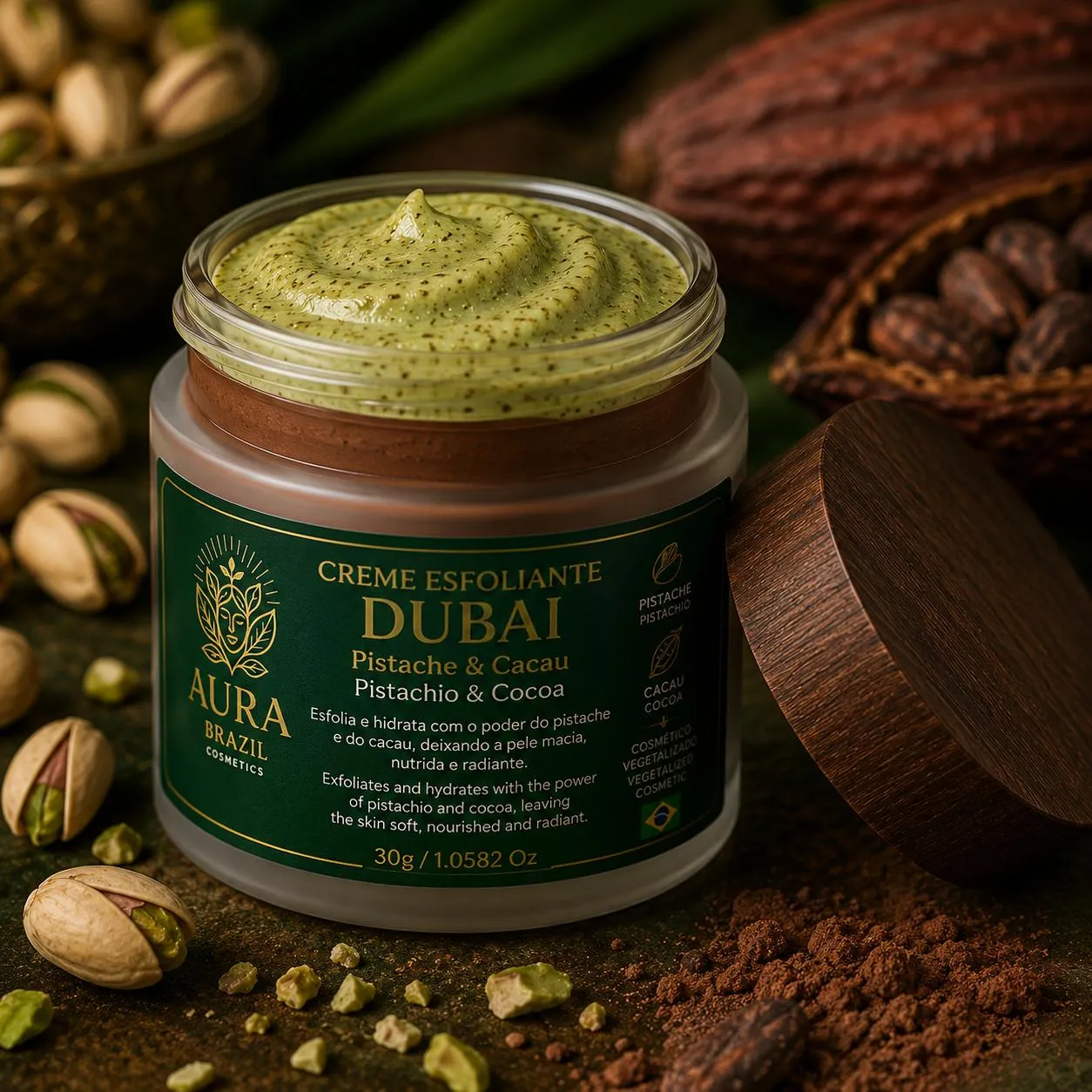 COCOA AND PISTACHIO FACIAL EXFOLIATING CREAM