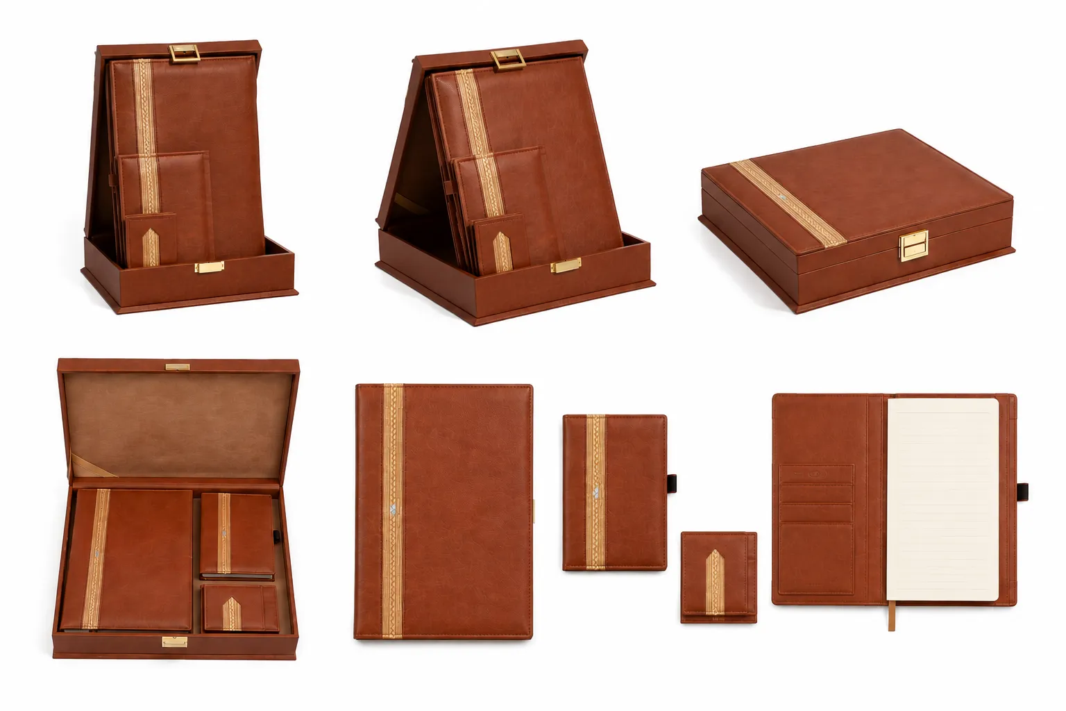 Luxury Sweets or Gift Box Made from Recycled Wood and Premium Leather Decorated with Al-Ahsa Door Engraving