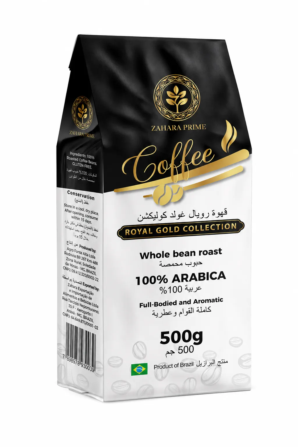 Zahara Prime Coffee Royal Gold Collection Roasted Coffee Beans 500g